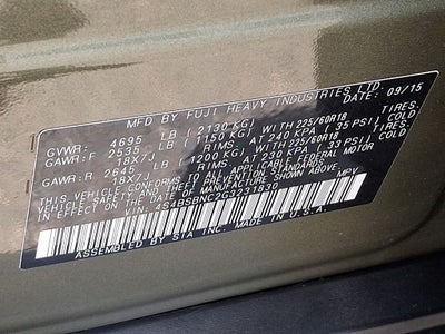 2016 Subaru Outback 2.5i Limited